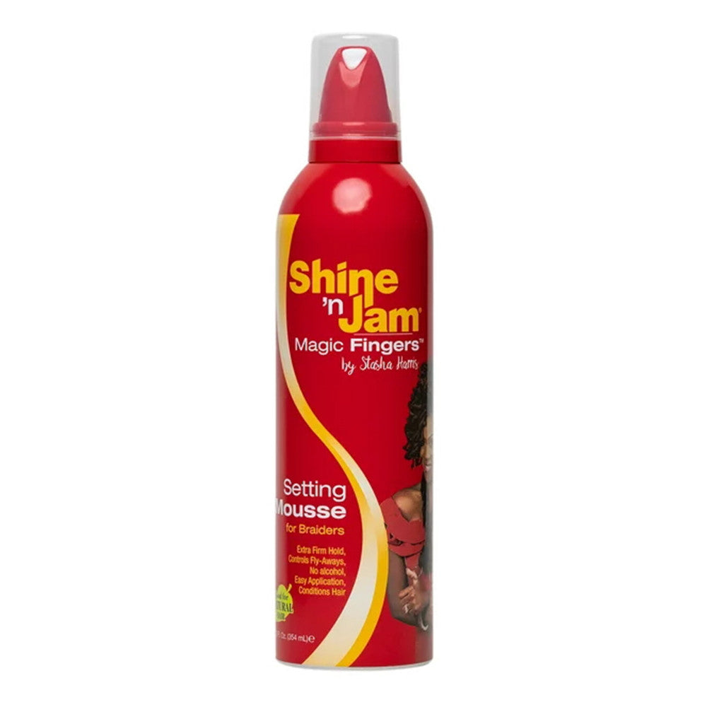 Ampro Shine N Jam Magic Fingers For Braiders Setting Mousse, 12 Oz